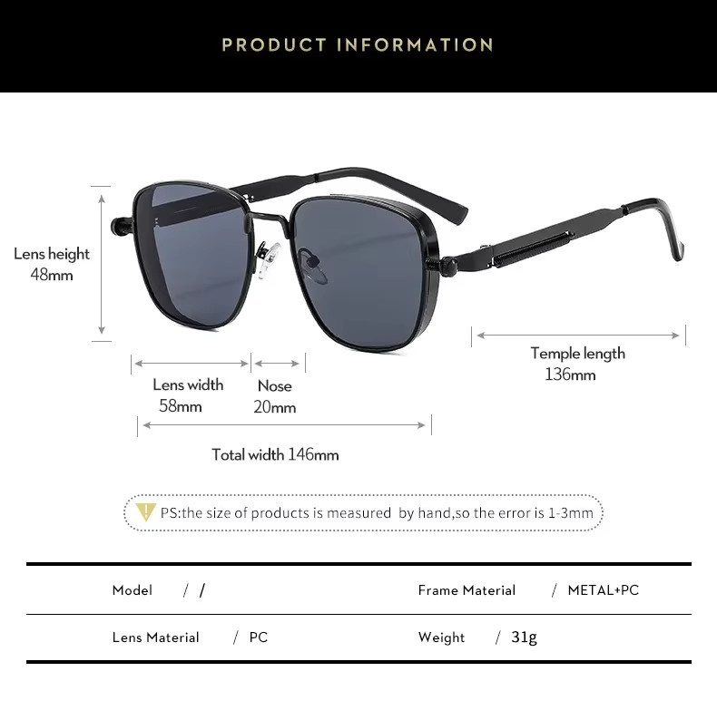 SNQP Sonnenbrille, Unisex, Vollrand, Quadrat, Metall - Bild 2