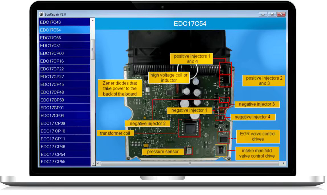 EcuRepair Version 3.0 PK EcusDataSheet 2.0 mit PCB-Schemata und elektronischen Komponenten für Auto-ECUs in Multicolour - Bild 2