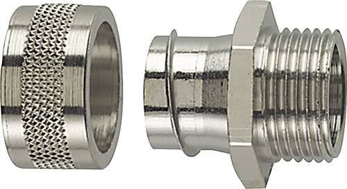 HellermannTyton Schlauchverschraubung aus Metall gerade in Silber, Modell PCS63-FM-M63-NPB-ML, Messing - Bild 1
