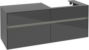 V&B Waschtischunterschrank Collaro in Glossy Grey mit LED 10W, B/T/H: 140 x 50 x 54,8 cm - Bild 1