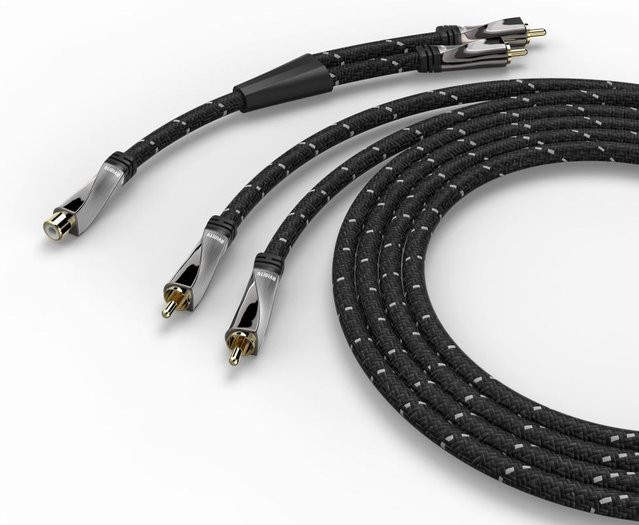 AVINITY Subwoofer-Kabel mit Cinch-Adapter, vergoldet, schwarz, Länge: 8 m - Bild 1