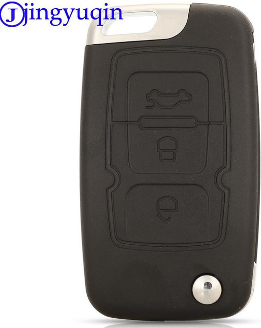 Jingyuqin 10er Set Auto Fernbedienung Schlüsselgehäuse mit 3 Tasten für Geely Emgrand 7 EC7 EC715 EC718 und EC7-RV Modelle in Schwarz - Bild 1