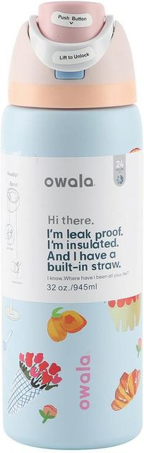 HauteHive Isolierter Edelstahlbecher mit Deckel und Strohhalm Ocean Storm Blue, 946 ml - Bild 1