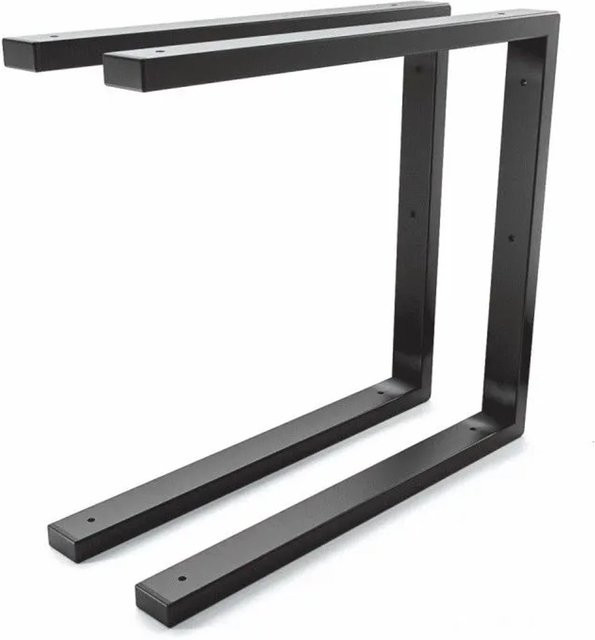 HEVVA Waschtischhalterung LAHN 2er Set Schwarz matt aus Metall, Tiefe: 45 cm - Bild 1