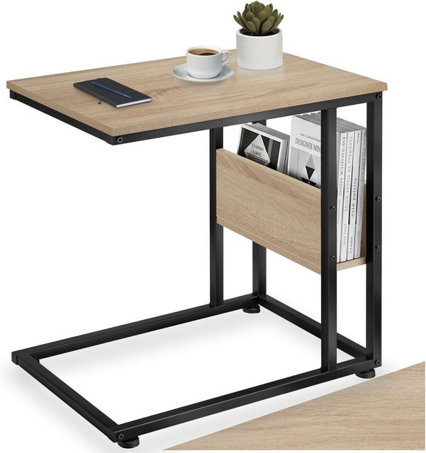 tectake Beistelltisch Wigan Industrial Style in Holz Hell und Schwarz, B/T/H: 55 x 36,5 x 60 cm - Bild 1