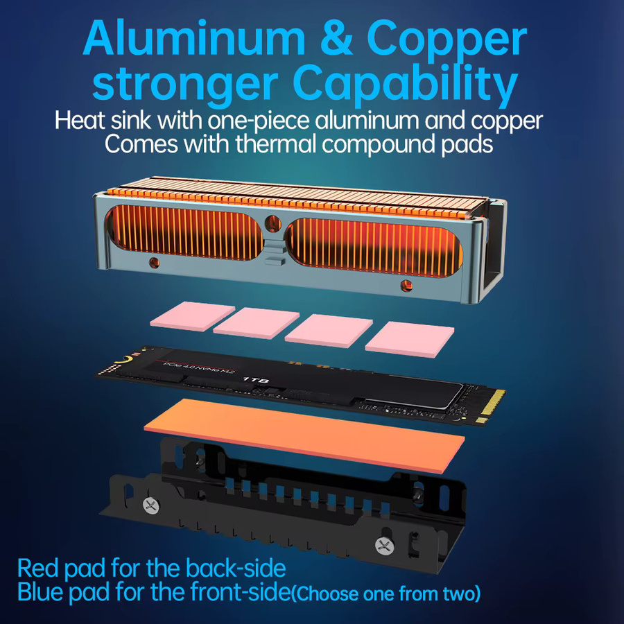 JEYI M.2 2280 SSD Kühlkörper Set, 50 Stück passive Aluminium-Kühlrippen für NVMe/M.2, Silber - Bild 2