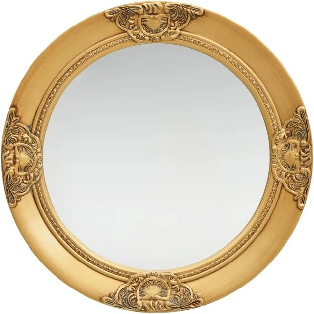 vidaXL Wandspiegel im Barock-Stil in Gold, Rund, Durchmesser: 50 cm - Bild 1