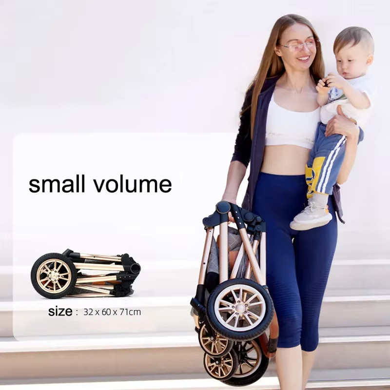 3-in-1 Kinderwagen Warm House mit Licht und Stoßfestigkeit für Neugeborene, Kombi-Kinderwagen mit zwei Fahrtrichtungen und Komfort-Eigenschaften - Bild 4