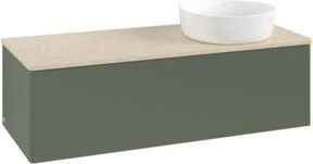 V&B Waschtischunterschrank Antao mit Beleuchtung, Farbe: Grau-Grün lackiert, B/T/H: 120 x 50 x 36 cm - Bild 1