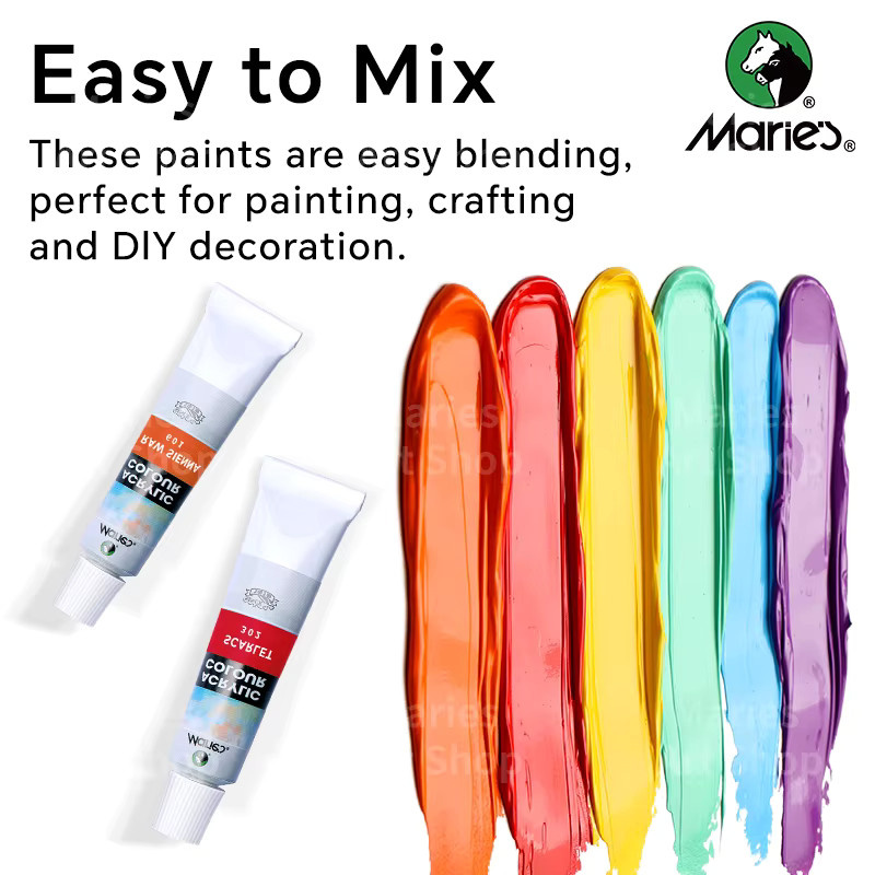 Marie 19-teiliges Acrylfarben-Set in Multicolour mit 12 Farben à 12 ml und 7-teiligem Kunstwerkzeug für professionelle Künstler - Bild 2