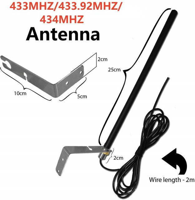 KUANGZIPENG Universelle 433-MHz-Antenne für Tor und Garage, wasserdichte Radio-Signalverstärker Antenne für den Außenbereich, Schwarz - Bild 1