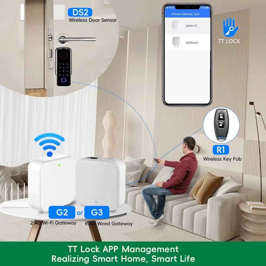 TTLOCK G2 Kabelloses WiFi-Gateway-Hub für Türschloss-Zugangskontrolle mit Bluetooth-Fernbedienung in Weiß - Bild 2