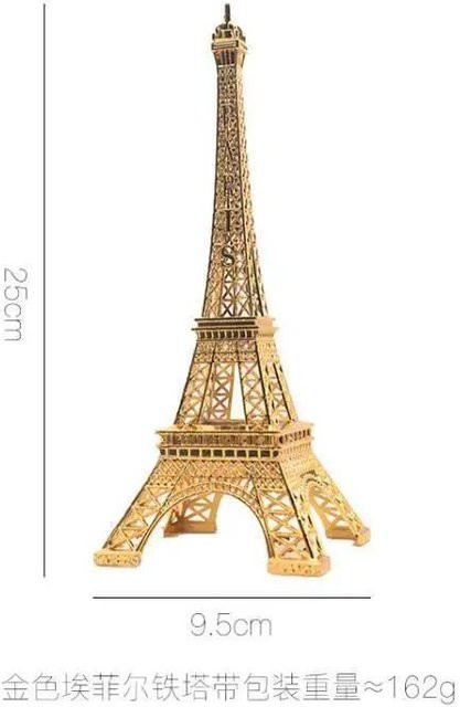 Yiran Furniture Eiffelturm Statue Desktop Deko Metall Gold - Bild 1