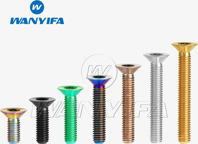 Wanyifa Titan Torx-Flachsenkkopfschraube für Fahrrad, Motorrad und Auto, M5 M6, verschiedene Längen von 10 mm bis 60 mm, Grau/Mehrfarbig - Bild 1