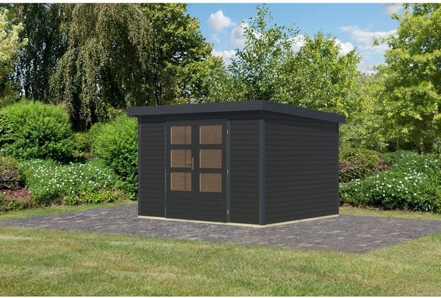 Karibu Gartenhaus Diego 5 C in Anthrazit mit moderner Holzoptik, B/T/H: 298 x 209 x 242 cm - Bild 1