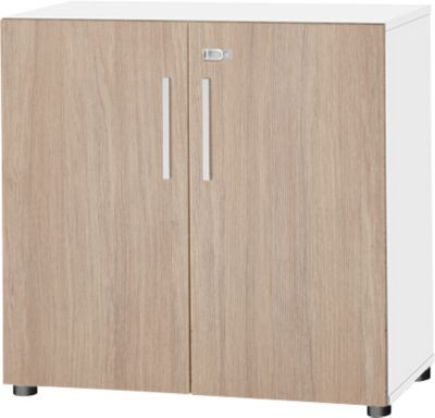 Schäfer Shop Select Schrank SET UP, 2-türiger Schrank mit Schloss, weiß/eiche, B/T/H: 80 x 42 x 78,8 cm - Bild 1