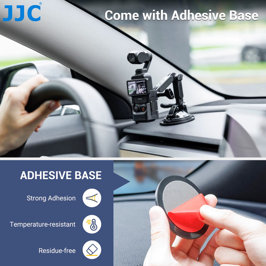 JJC Saugnapfhalterung für DJI Pocket 4, Auto-Halterung für Windschutzscheibe und Armaturenbrett, Erweiterungsadapter Zubehör, Schwarz - Bild 4