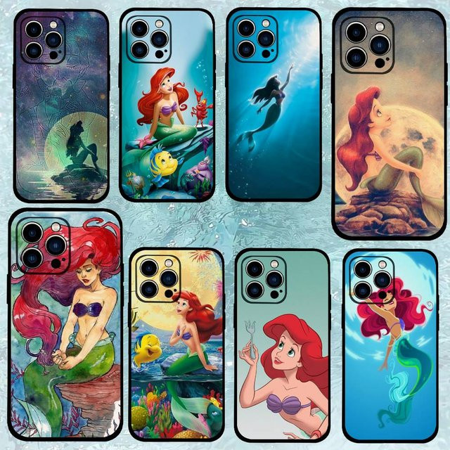Mesuca Handyhülle mit Meerjungfrauen Prinzessin Motiv für iPhone 11 bis 17 Pro Max in Schwarz und Multicolour aus Silikon - Bild 1