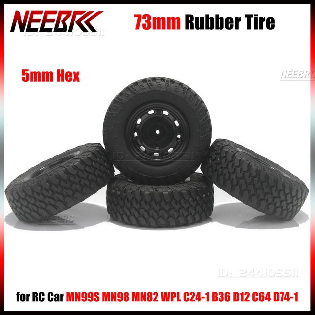 NeebRC Reifen Felge, 4-teiliges Set, Gummi, Schwarz - Bild 1