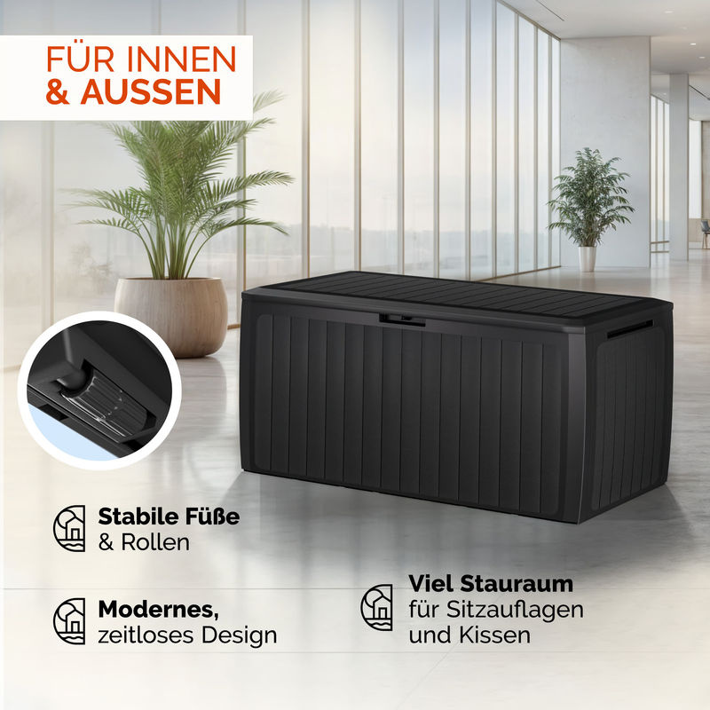 CASARIA Gartenbox Board Plus Anthrazit mit Rollen wetterfest 290L B: 117,0 cm, H: 60,0 cm - Bild 5