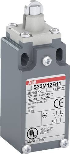 ABB LS33M12B11 Positionsschalter 10A mit Kuppenstößel in Grau aus Zinklegierung - Bild 1