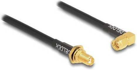 Delock WLAN-Antennen Anschlusskabel Schwarz mit 1x SMA-Buchse und 1x SMA-Stecker, Länge: 0,3 m - Bild 1