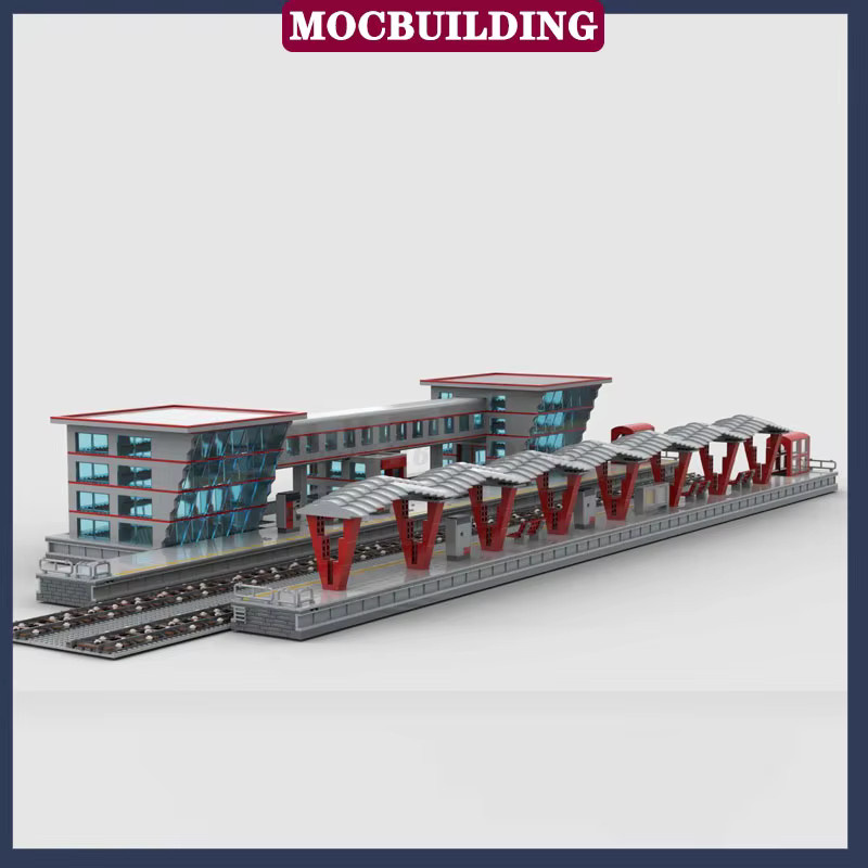 MOCBUILDING Stadt Bahnhof Modell Baustein, Fahrzeuge, Kunststoff - Bild 1