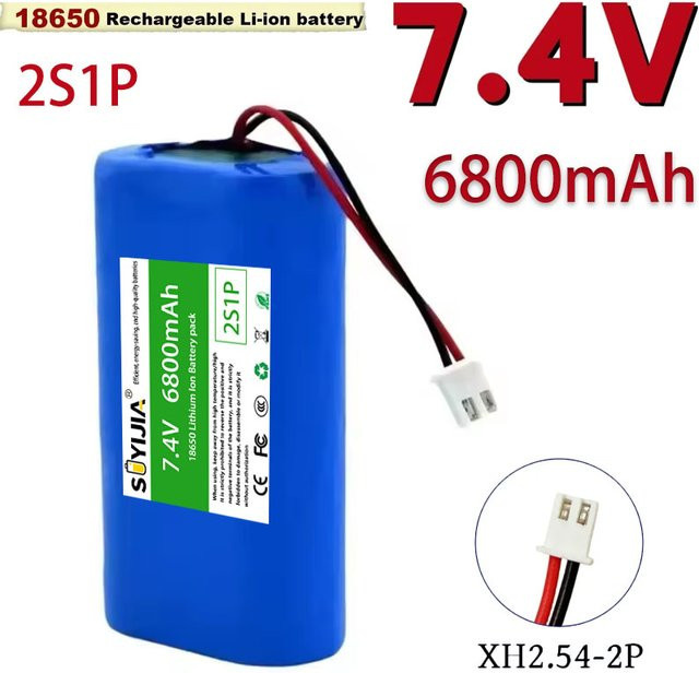 SUYIJIA Lithium-Ionen-Akku 2S1P 7,4V 6800mAh in Blau, wiederaufladbarer 18650 Ersatzakku für Kameras und Elektrospielzeug - Bild 1