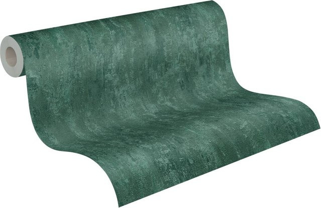 A.S. Création Vliestapete Rostoptik Dunkelgrün Glänzend mit Struktur B/H: 53 x 1005 cm - Bild 1