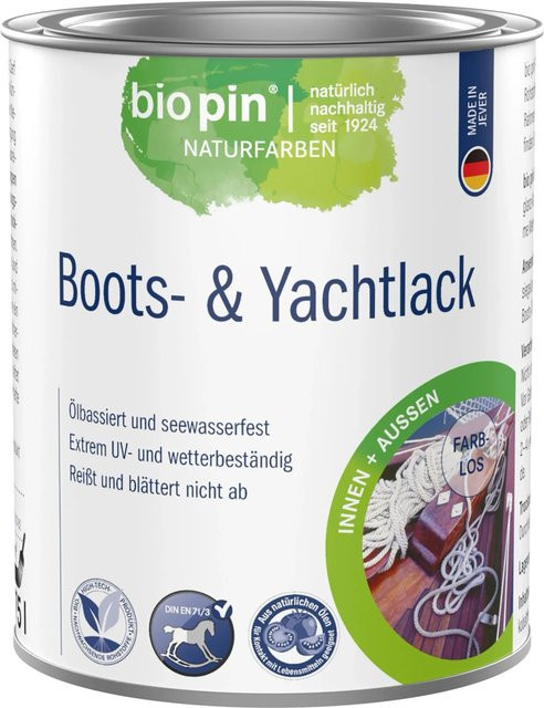 Biopin Boots- und Yachtlack Farblos Matt 0,75 l - Bild 1