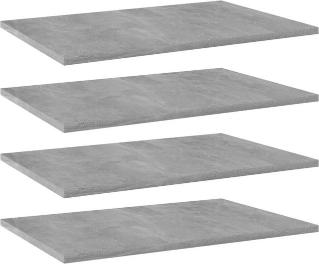 vidaXL Bücherregal-Bretter aus Holzwerkstoff, 4 Stück, Betongrau, B: 60 cm, T: 40 cm, H: 1,5 cm - Bild 1