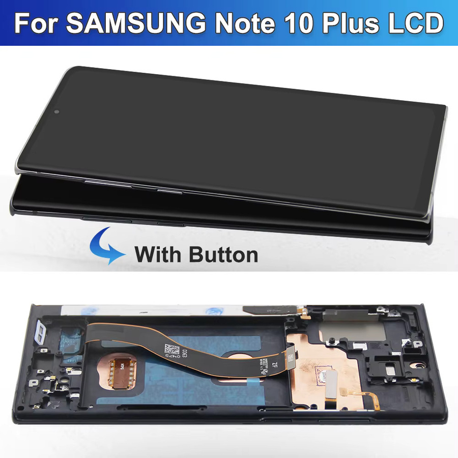Samsung Note 10+ N975F AMOLED-Bildschirmersatz mit Rahmen und S Pen Unterstützung für Fingerabdrucksensor in Schwarz oder Silber - Bild 2