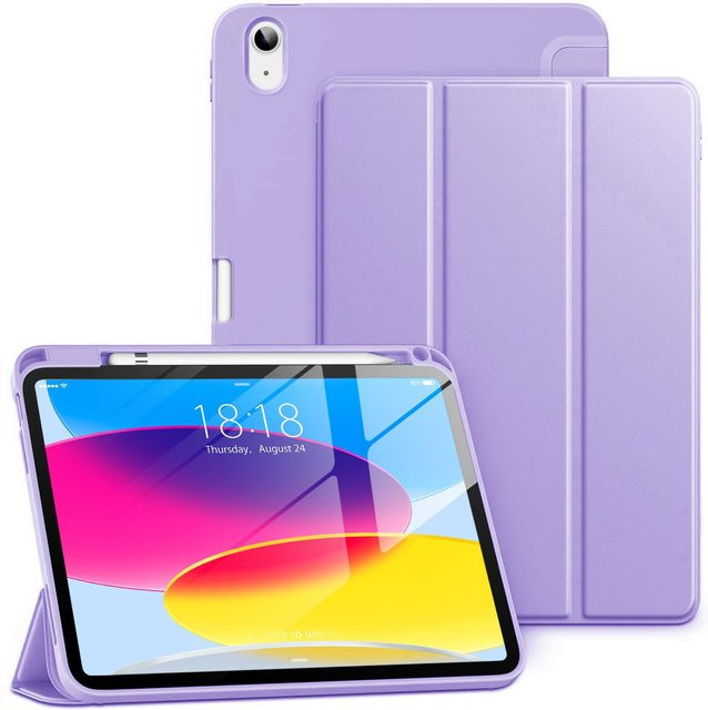 Magnetische Klapphülle für iPad 11. Generation 11 Zoll (A16) und 10. Generation 10,9 Zoll mit dreifach faltbarem Ständer und Auto Wake/Sleep Funktion in Purple - Bild 1