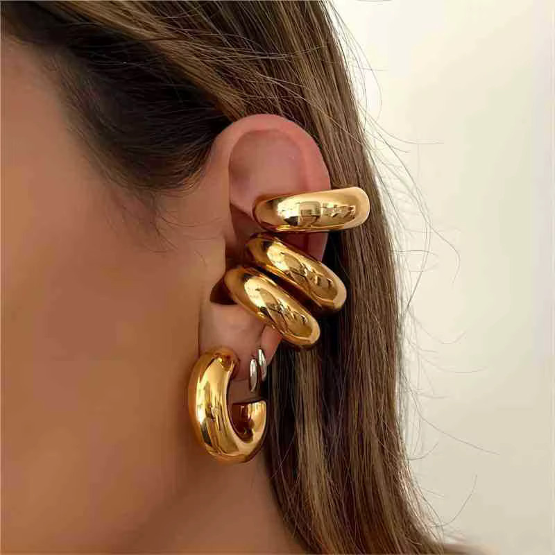 doyours Creolen, Edelstahl, Gold, Damen - Bild 4