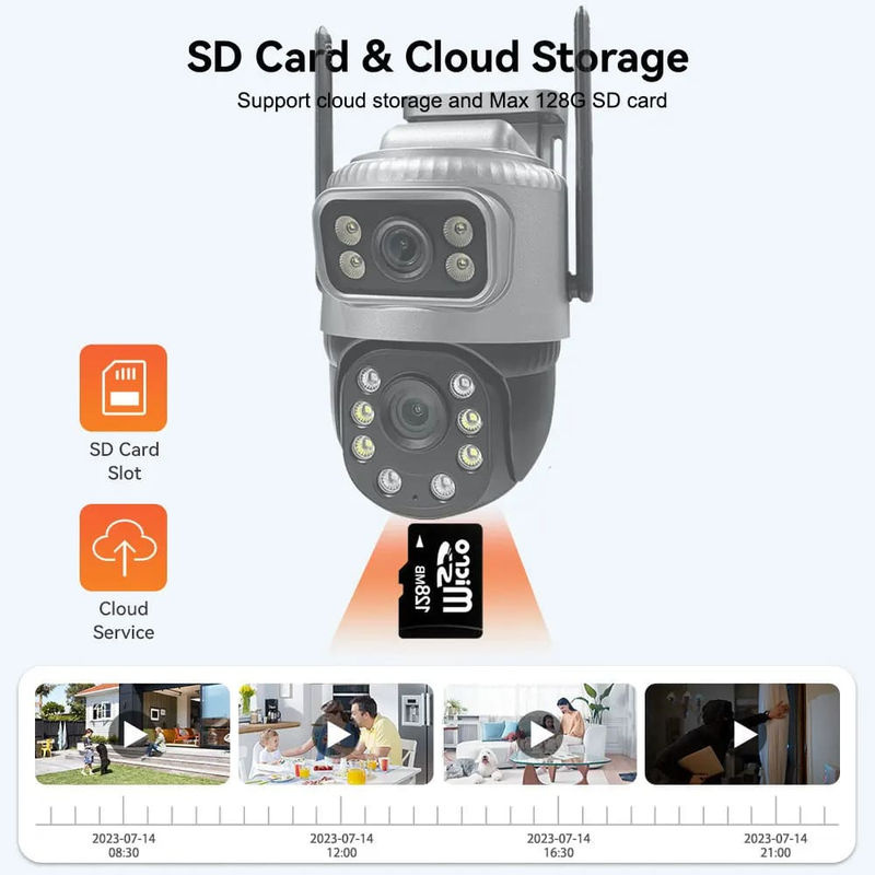 Vstarcam Dual Lens 4G IP-Kamera mit 8MP 4K Auflösung, wetterfeste Außenüberwachungskamera für Smart Home mit Nachtsicht in Grau - Bild 5