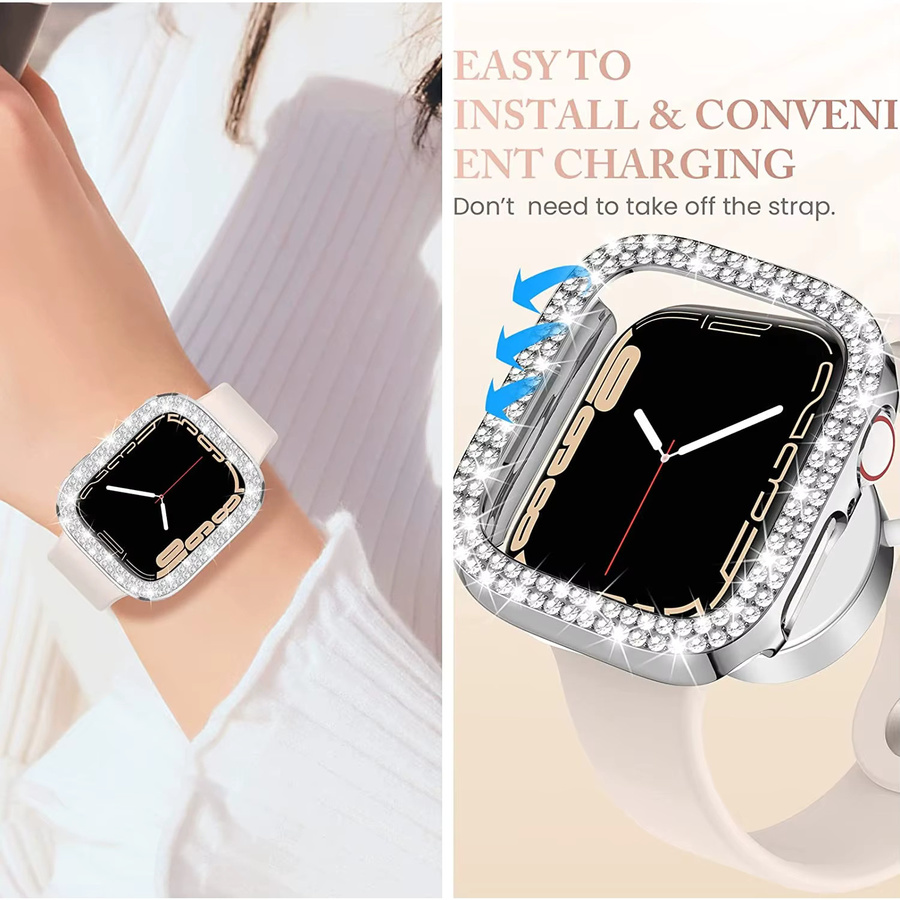 JBAILI Schutzhülle für Apple Watch, Bling Diamond, Damen - Bild 4