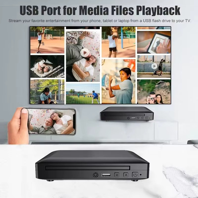 Luxuglow Mini-DVD-Player in Schwarz mit HDMI und USB, Full HD 1080P, unterstützt VCD und CD sowie PAL/NTSC - Bild 5