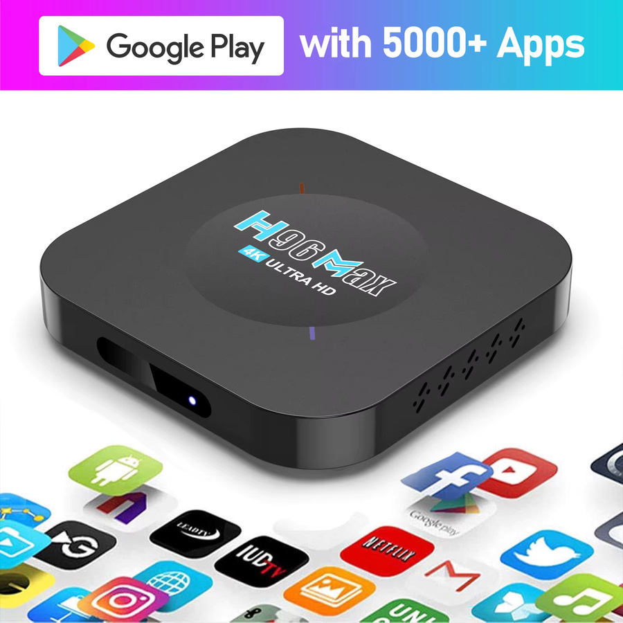 H96 Max M5 Smart TV Box Media Streamer mit Android 11.0, Rockchip RK3318, 4K UHD Video-Dekodierung, 2GB RAM, 16GB ROM, Schwarz - Bild 5