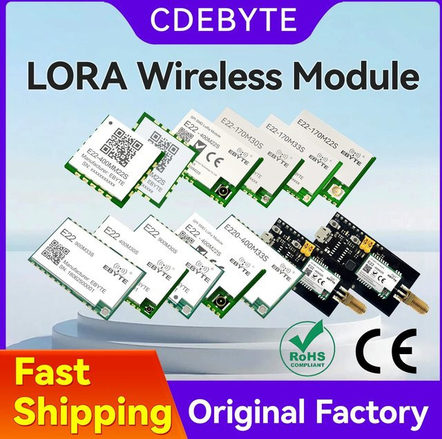 CDEBYTE E22-M LoRa Spread Spectrum SX1262 HF-Transceiver-Modul für 170/433/868/915MHz mit SPI-Schnittstelle und geringem Stromverbrauch - Bild 1