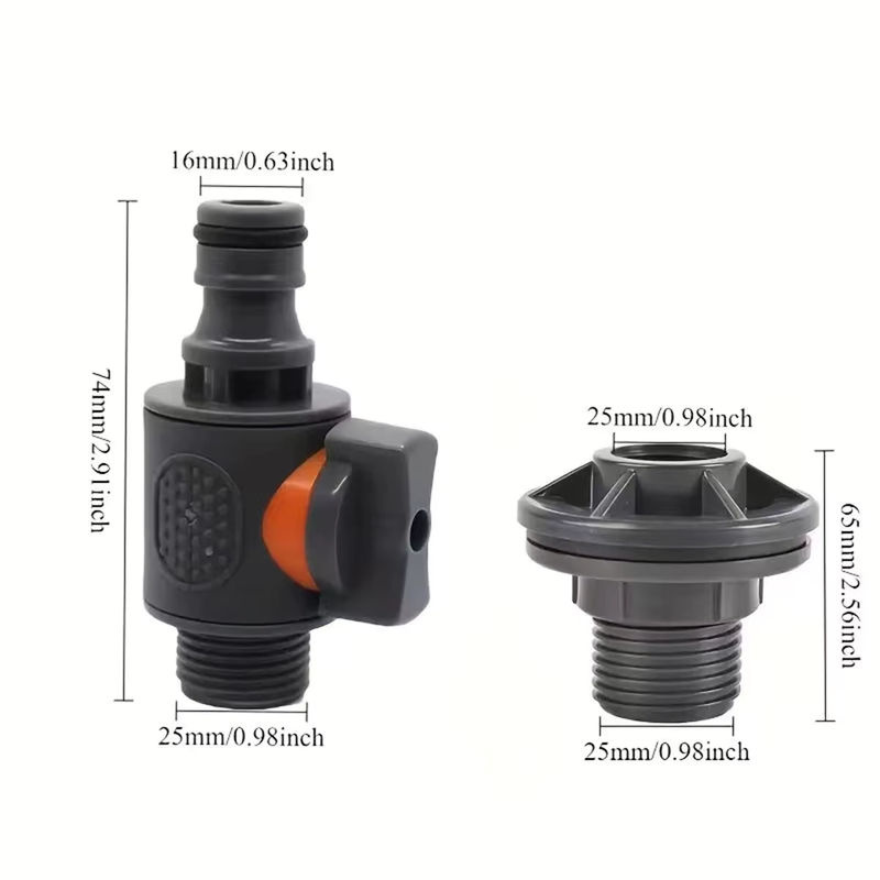 FLOWERS SPRAL IBC-Tankhahn-Adapter mit 3/4 Zoll Grobgewinde und 16mm Schlauchanschluss in Schwarz - Bild 5