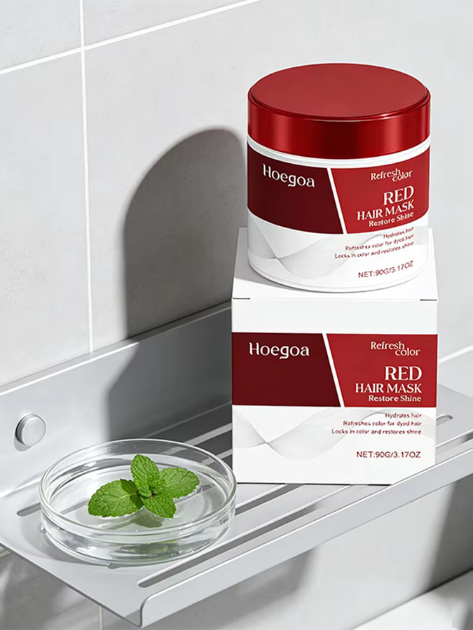 HOEGOA Haarmaske Rote Haarmaske, 90g, Coloriertes Haar, Unisex - Bild 5