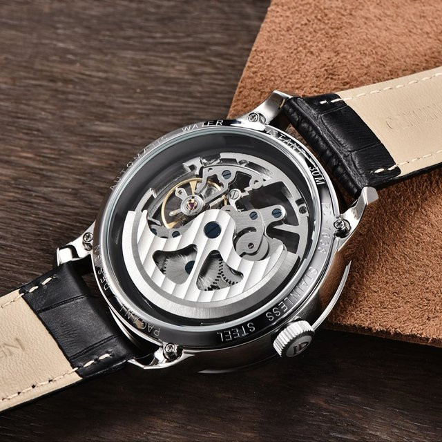 PAGANI DESIGN Armbanduhr Automatik, Edelstahl, Leder, Schwarz, Herren - Bild 1