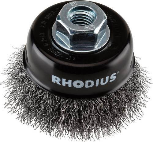 Rhodius PROline Stahl-Topfbürste STBW mit gewelltem Stahldraht für Winkelschleifer, Durchmesser: 7,5 cm, Breite: 2,3 cm, Gewinde: M14 - Bild 1