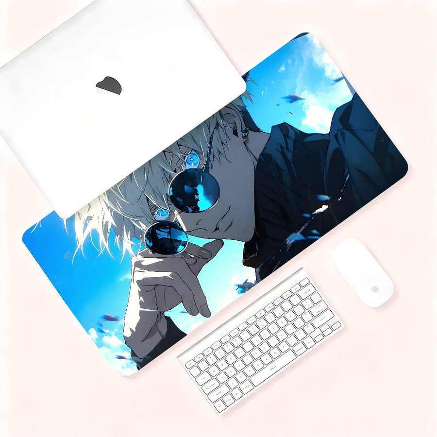 Gojo Satoru Anime Mauspad Multicolour Schreibtischunterlage für Laptop und Tastatur im Querformat - Bild 2