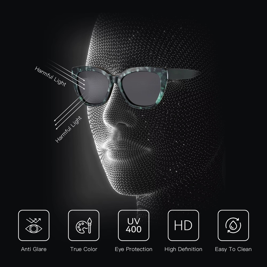 ZENOTTIC Sonnenbrille Butterfly, Acetat, Vollrand, Damen, grün, polarisiert - Bild 4