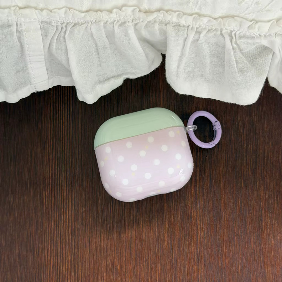 Glänzende Polka Dot Kopfhörer-Schutzhülle für Apple AirPods 2 3 4 Pro Pro2 Pro3 in Mintgrün - Bild 2