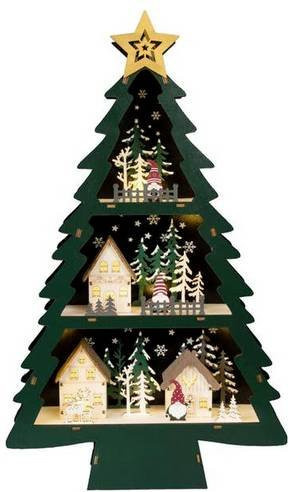 Konstsmide Weihnachts-Holzfigur mit LED in Grün - Bild 1