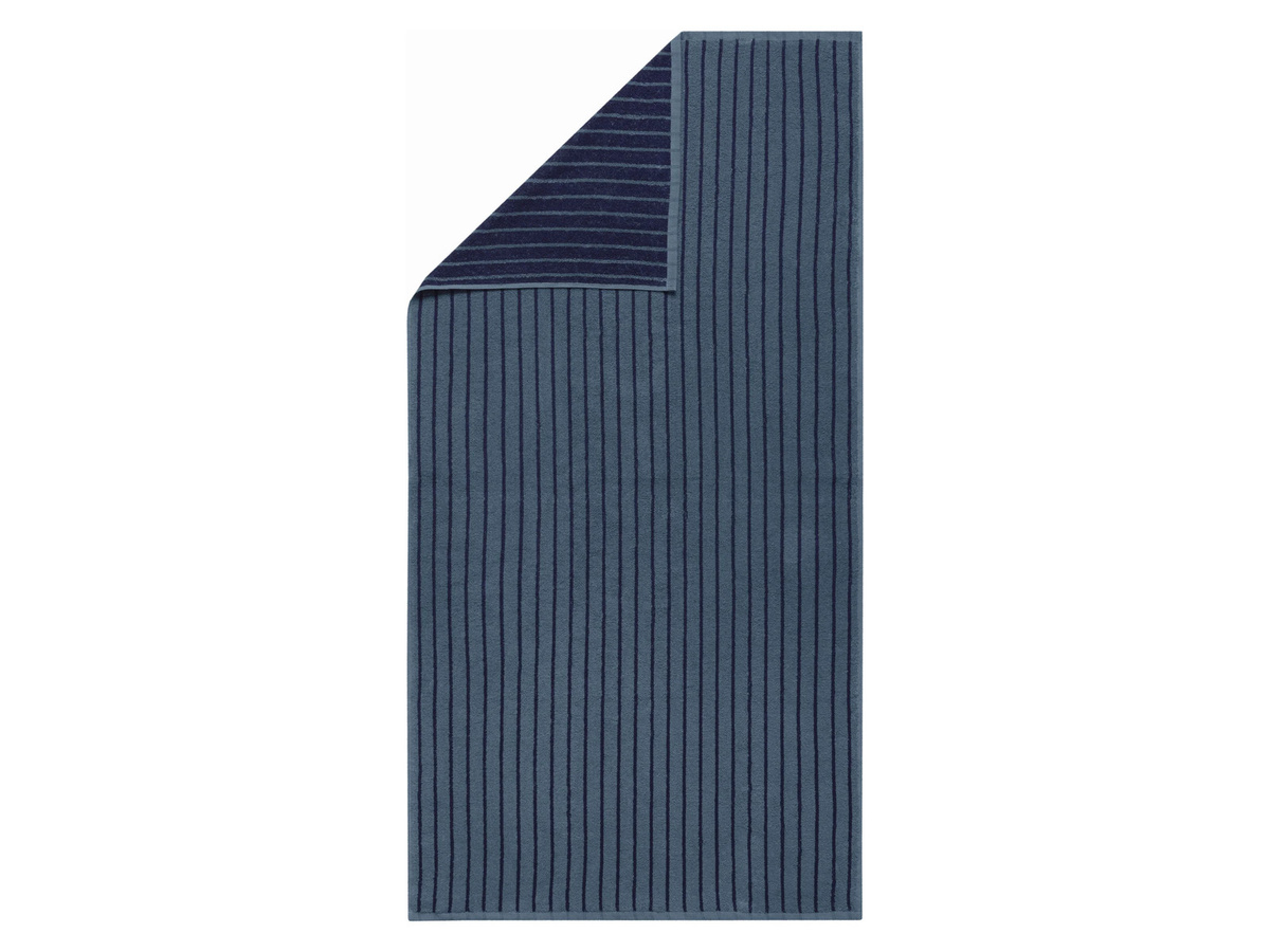LIVARNO Frottier-Duschtuch aus Baumwolle, gestreift, Blau/Grün, B: 70 cm, L: 140 cm - Bild 2