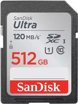 SanDisk Ultra SDXC Speicherkarte 512 GB Class 10 UHS-I in Grau - Bild 1