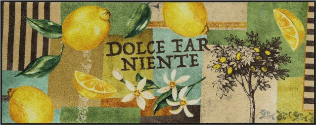 Salonloewe Fußmatte Zitronenbaum mit floralem Design, rutschhemmend, Multicolor (Gelb, Grün) - Bild 1